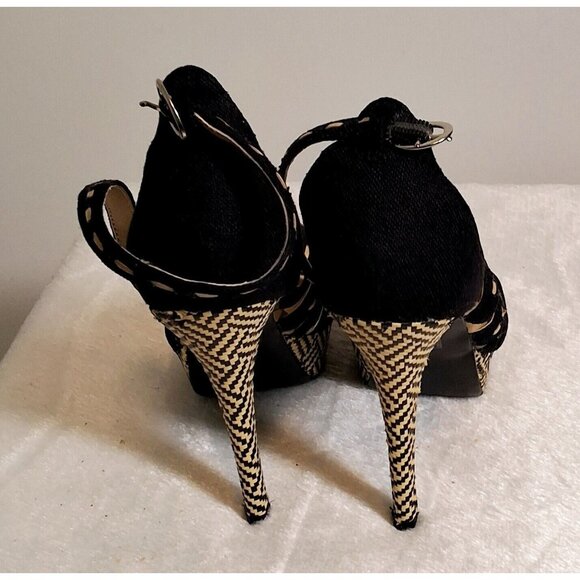 JustFab Open Toe Ankle Strap Platform Pumps 5.5M - Picture 4 of 8